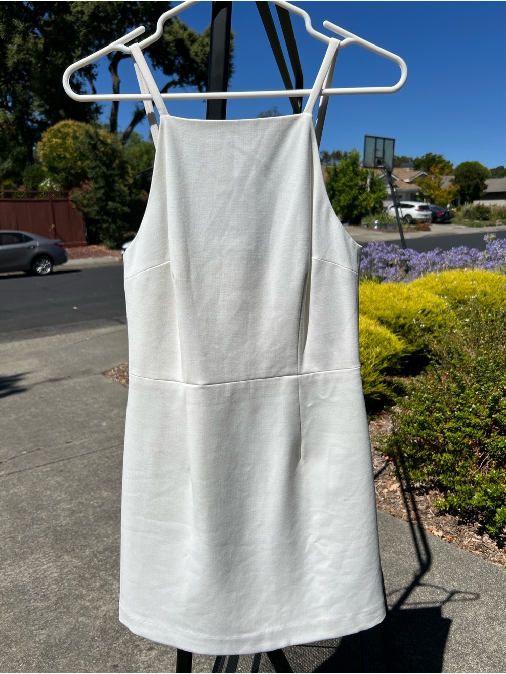 French Connection White Mini Halter Shift Dress